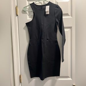 Abercrombie one sleeve black dress